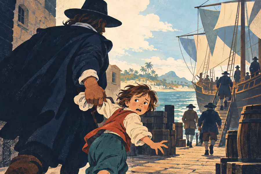 kidnap の語源のイメージ：子どもをひっつかんでさらう