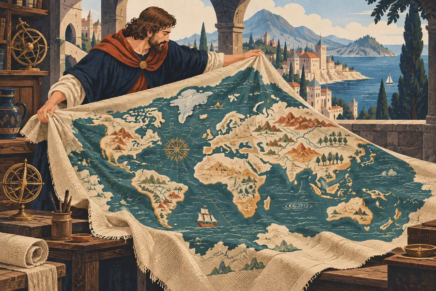 map の語源のイメージ:布に描いた世界