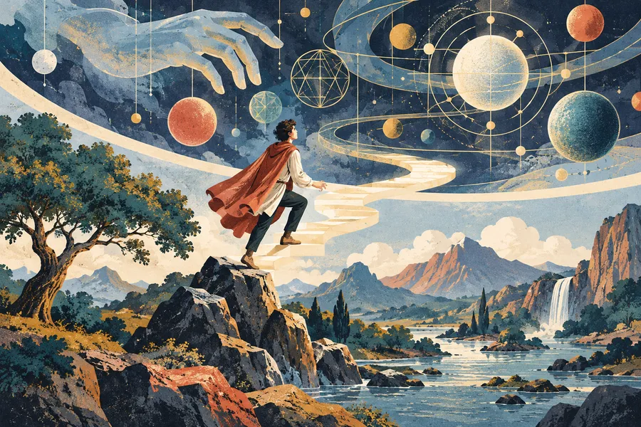 metaphysical の語源のイメージ：自然を超えた世界の