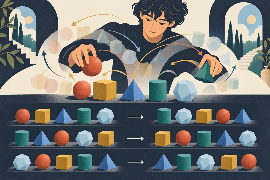 permutation の語源のイメージ:すっかり入れ替えること