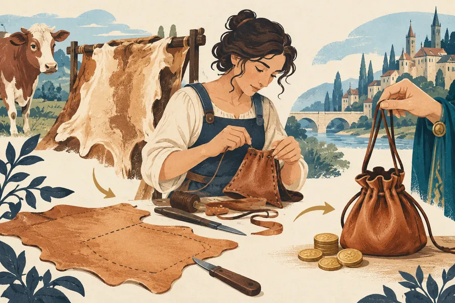 purse の語源のイメージ:皮で作った小袋