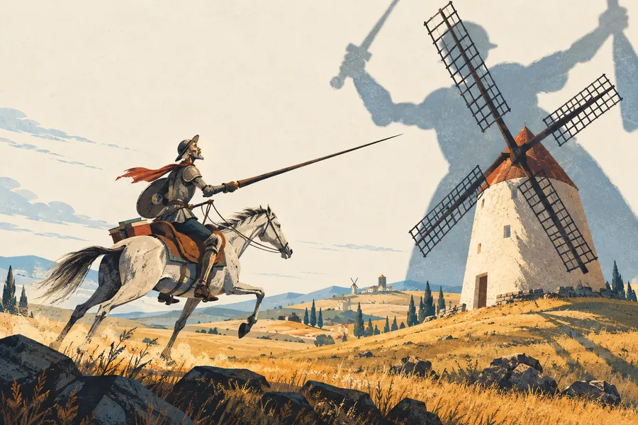 quixotic の語源のイメージ:ドン・キホーテのような夢想