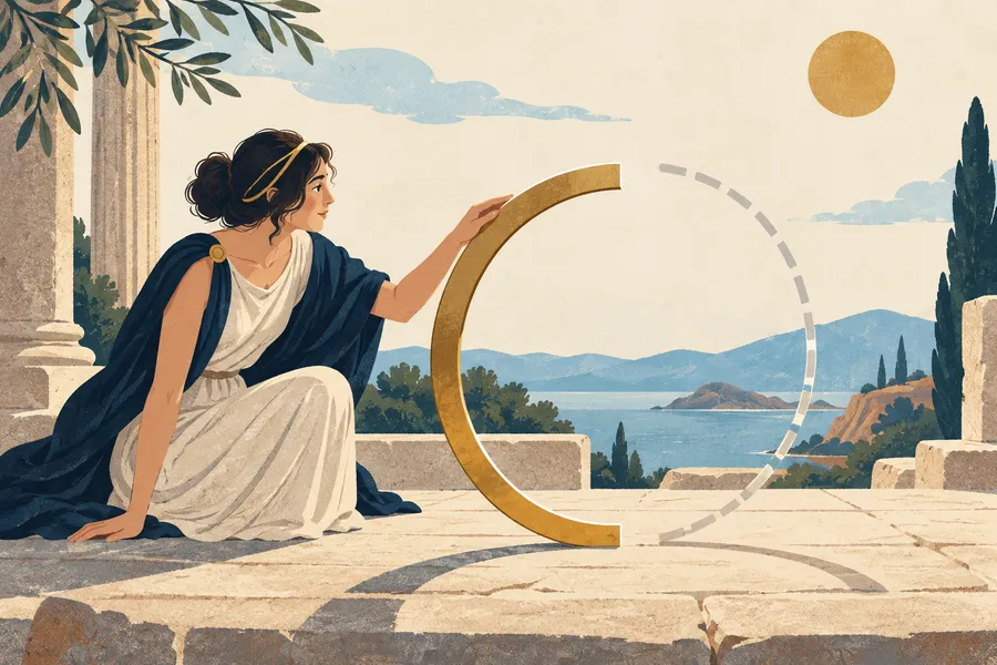 semicircle の語源のイメージ：円のちょうど半分