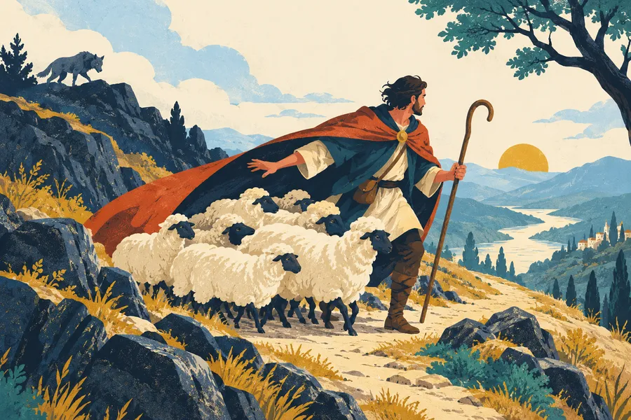 shepherd の語源のイメージ:羊を守り導く人