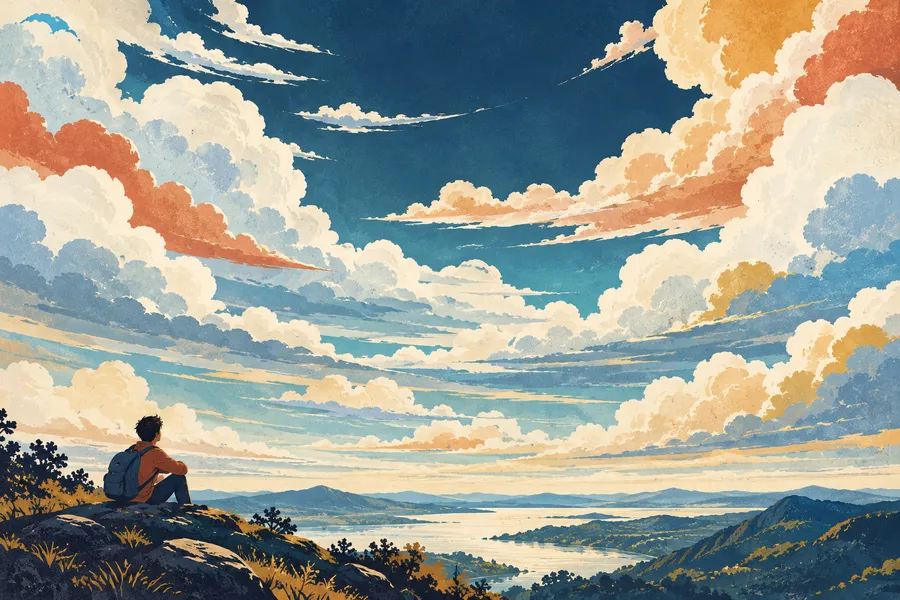 sky の語源のイメージ:雲におおわれた上空