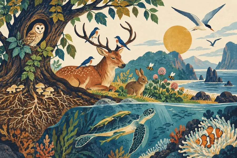 symbiosis の語源のイメージ：共に生きること