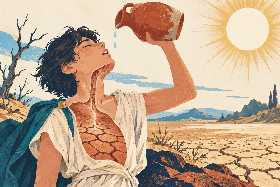 thirsty の語源のイメージ:体がからからに乾く