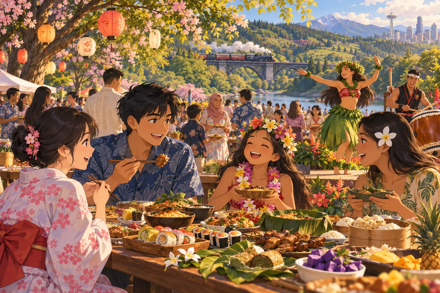 アジア太平洋系文化継承月間(Asian American and Pacific Islander Heritage Month)のイラスト
