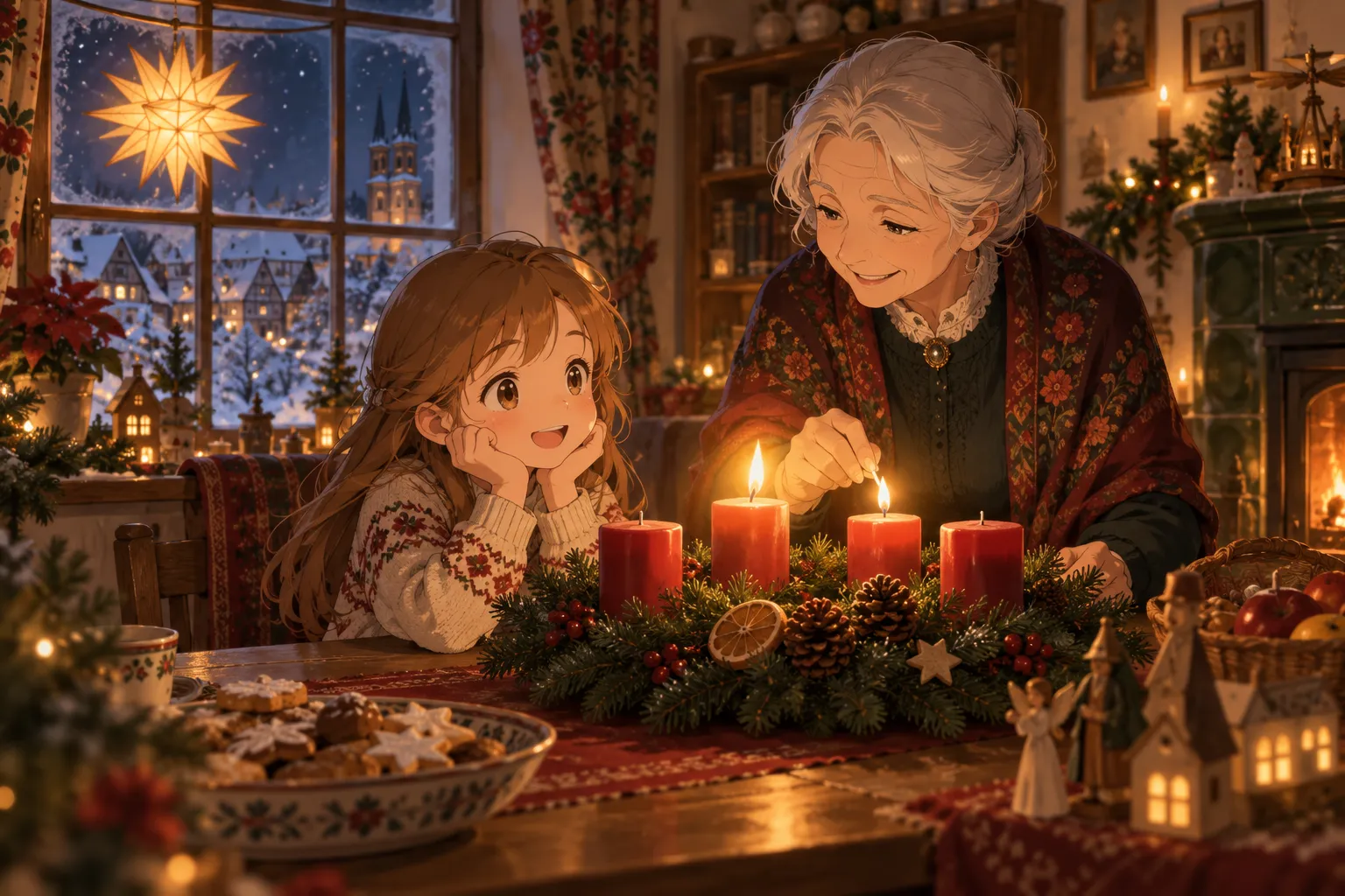 アドベント(待降節)とアドベントカレンダー(Advent)のイラスト