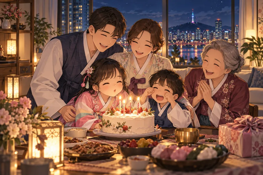 韓国の誕生日：2023年、国じゅうが1〜2歳若返ったのイラスト