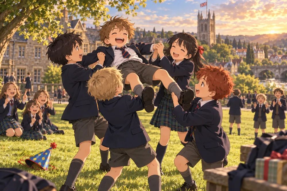 イギリスの誕生日：年の数だけ「バンプス」のイラスト