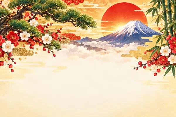 元日のカードのデザイン