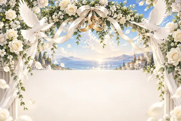 結婚のお祝いのカードのデザイン