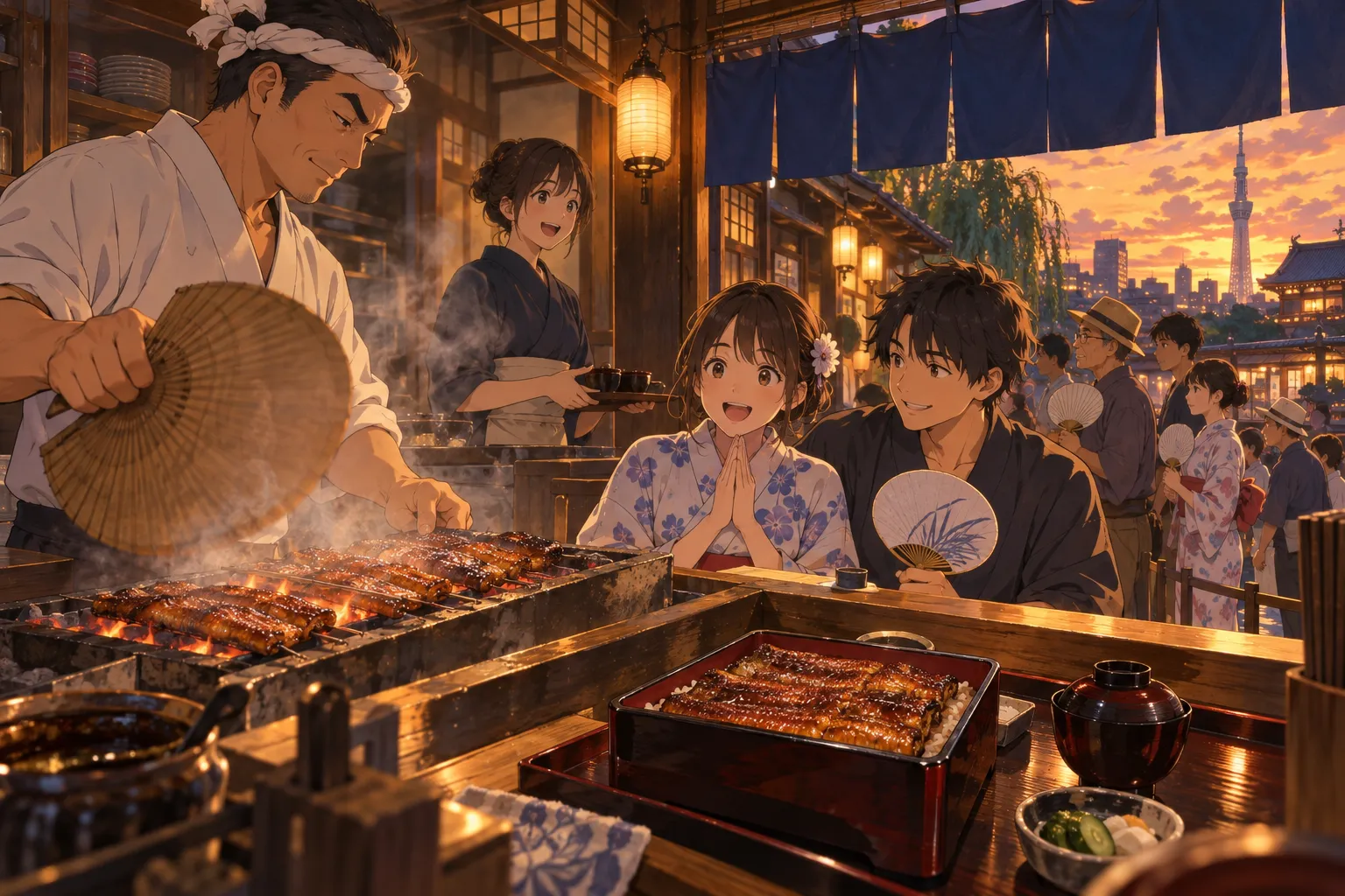 土用の丑の日(Doyo no Ushi no Hi (Eel Day))のイラスト