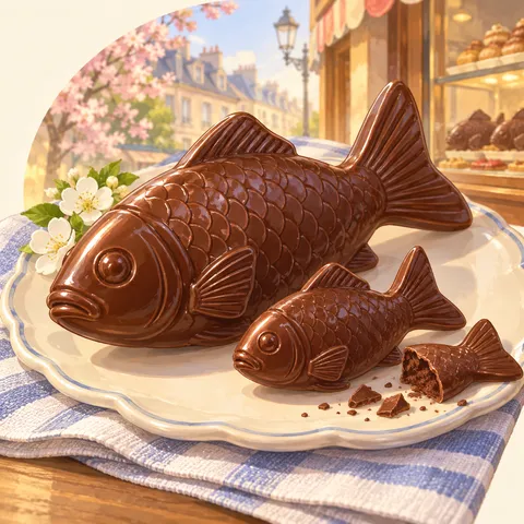 魚の形のチョコレート(chocolate fish)のイラスト