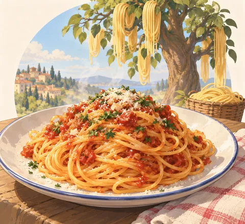 スパゲッティ(spaghetti)のイラスト