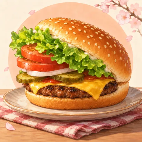 左利き用ワッパー(Left-Handed Whopper)のイラスト