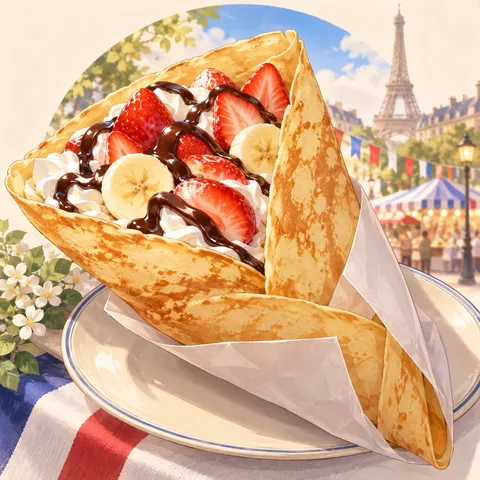 クレープ(crêpe)のイラスト