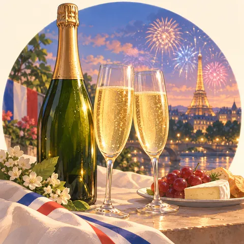 スパークリングワイン(sparkling wine)のイラスト