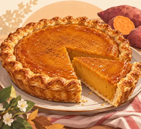スイートポテトパイ(sweet potato pie)のイラスト