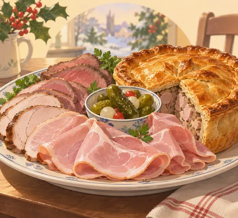 冷たい肉とパイ(cold cuts and pies)のイラスト