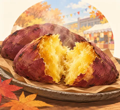 焼きいも(roasted sweet potato)のイラスト