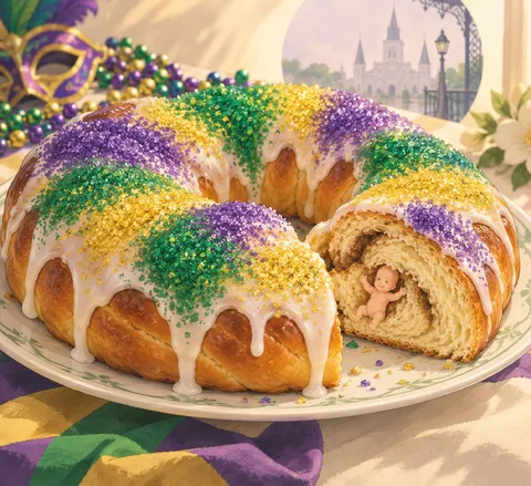 キングケーキ(king cake)のイラスト