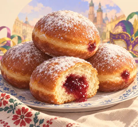 ポンチキ(paczki)のイラスト