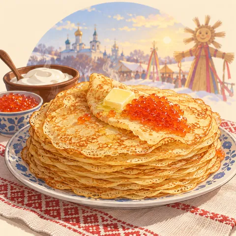 ブリヌイ(blini)のイラスト