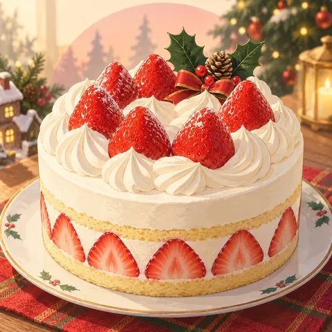 いちごのクリスマスケーキ(Christmas cake (Japan))のイラスト
