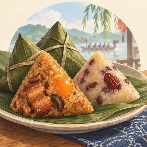 ちまき(粽子)(zongzi)のイラスト