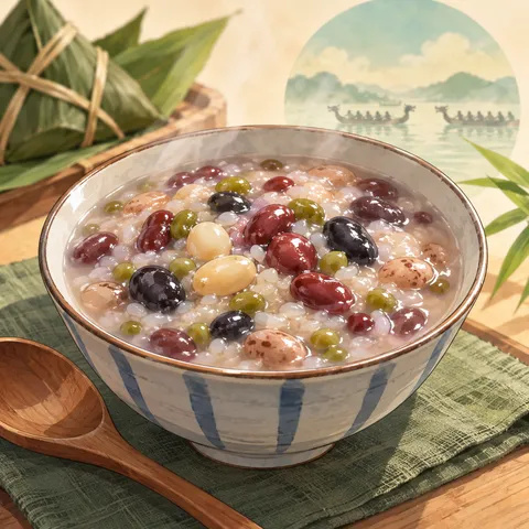 五豆のおかゆ(five-bean congee)のイラスト