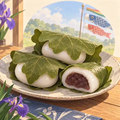 柏餅(日本)(kashiwa-mochi)のイラスト