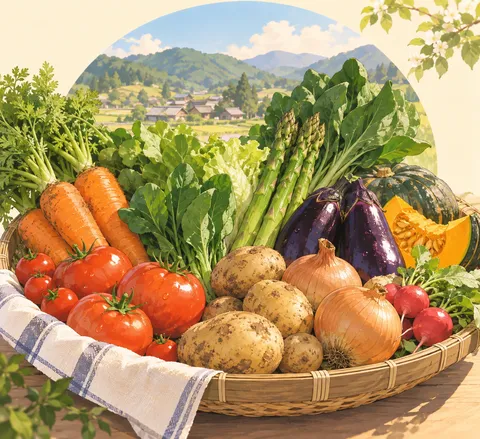 地元の野菜(local vegetables)のイラスト