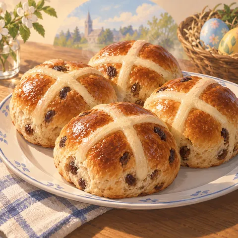 ホット・クロス・バン(hot cross bun)のイラスト