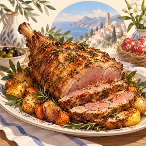 子羊のロースト(roast lamb)のイラスト