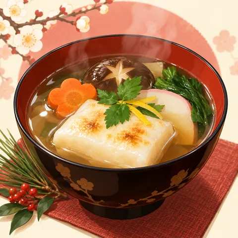 お雑煮(ozoni (New Year soup with mochi))のイラスト