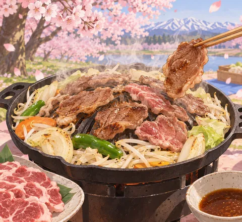 ジンギスカン(Genghis Khan barbecue)のイラスト