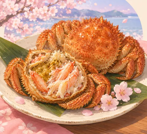 花見ガニ(トゲクリガニ)(hanami crab)のイラスト