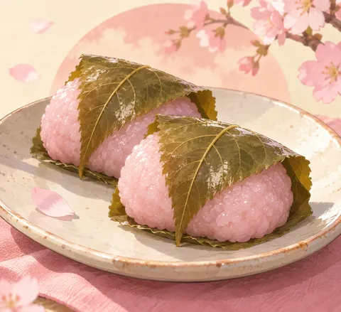 桜餅(sakura-mochi)のイラスト