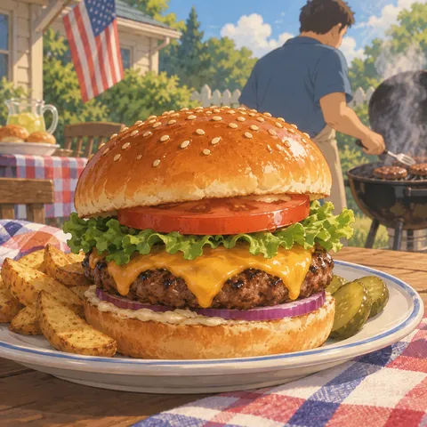 ハンバーガー(hamburger)のイラスト