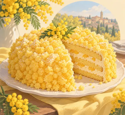 トルタ・ミモザ(torta mimosa)のイラスト