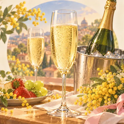 スパークリングワイン(sparkling wine)のイラスト