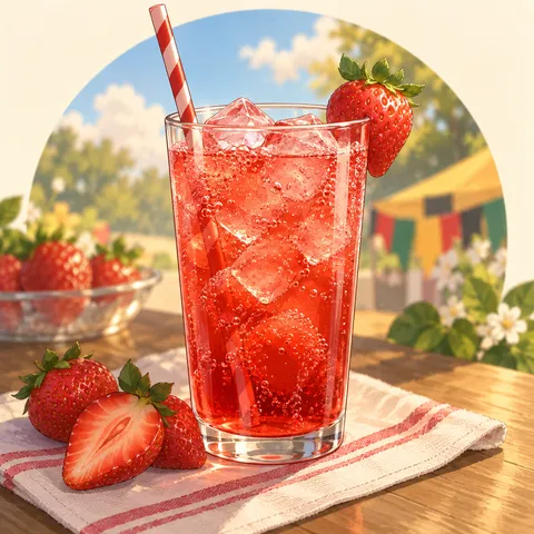 ストロベリーソーダ(strawberry soda)のイラスト