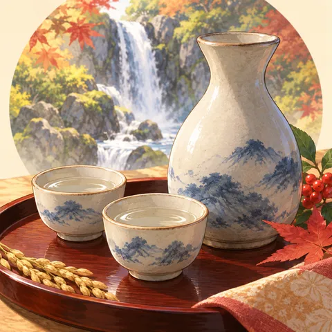 日本酒(sake)のイラスト