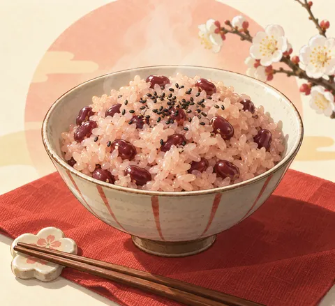 赤飯(sekihan (red bean rice))のイラスト