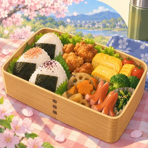 行楽弁当(picnic bento)のイラスト