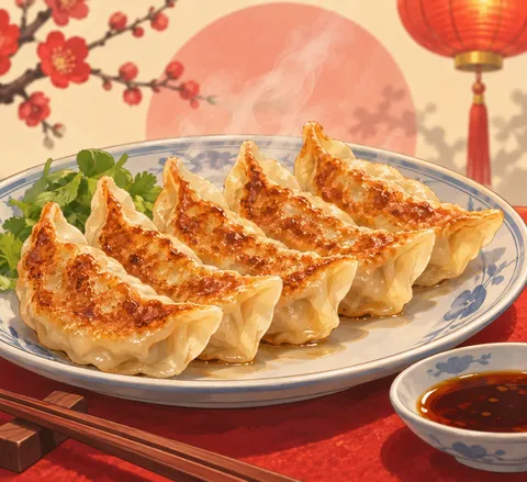 ギョーザ(餃子)(dumplings)のイラスト