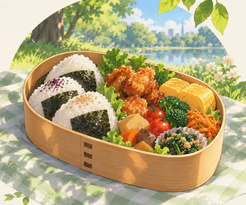 お弁当(picnic bento)のイラスト