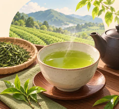 新茶(new green tea)のイラスト